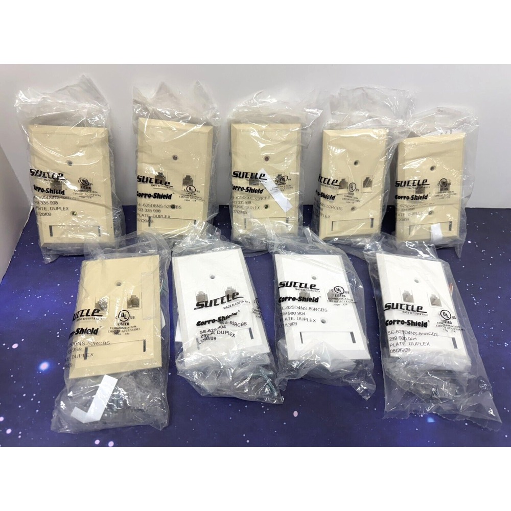 Lot of 9 Suttle Corro-shield 2 Line Duplex Telephone Wall Jacks RJ-11C